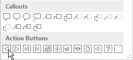 Action buttons in PowerPoint 2013.