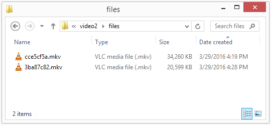 iSpring video source folder with uncompressed .mkv files.