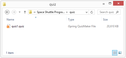 iSpring quiz source folder with editable quizzes.