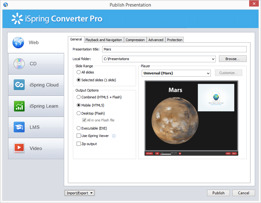 Publish PowerPoint to online format Publish PowerPoint to online format
