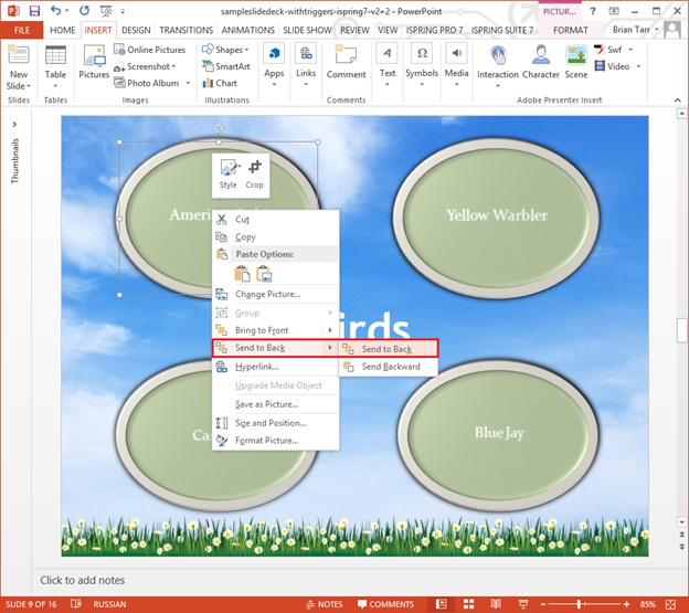 Picture 2: Add flash card answers to a PowerPoint slide