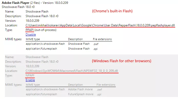 Adobe flash player chrome