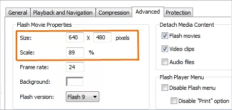 How To Change Flash Presentation Size And Scale?